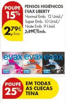 Pingo Doce Pensos higiénicos evax liberty promoção