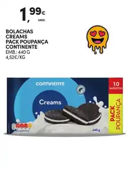 Continente Bolachas creams pack poupança continente promoção