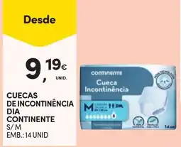 Continente Cuecas de incontinência dia continente promoção