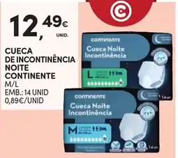 Continente Cueca noite incontinência continente promoção