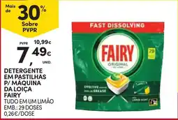 Continente Detergente em pastilhas p/ máquina da loiça fairy tudo em um limão promoção