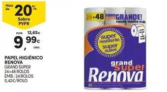 Continente Papel higiênico renova grand super promoção