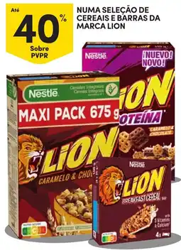 Continente Cereais e barras da marca lion promoção