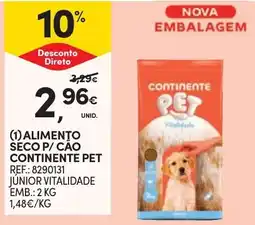 Continente Alimento seco p/ cão continente pet promoção