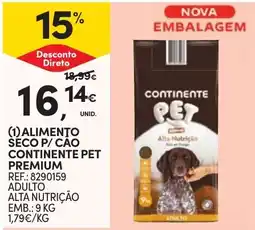 Continente Alimento seco p/ cão continente pet premium adulto alta nutrição promoção