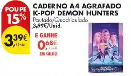 Pingo Doce caderno a4 agrafado k-pop demon hunters promoção