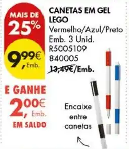 Pingo Doce canetas em gel lego promoção