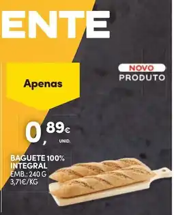 Continente Baguete 100% integral promoção