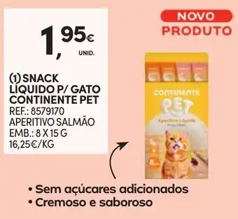 Continente Snack líquido p/ gato continente pet promoção