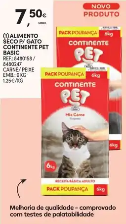 Continente Alimento seco p/ gato continente pet basic promoção
