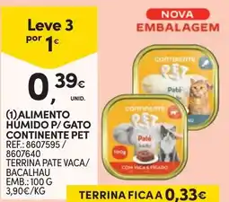 Continente Alimento Humido P/ Gato Continentepet promoção