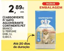 Continente Absorvente p/ gato aglomerante continente pet branco promoção