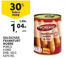 Continente Salsichas frankfurt nobre promoção