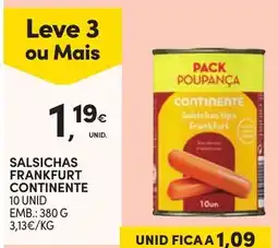 Continente Salsichas frankfurt continente promoção