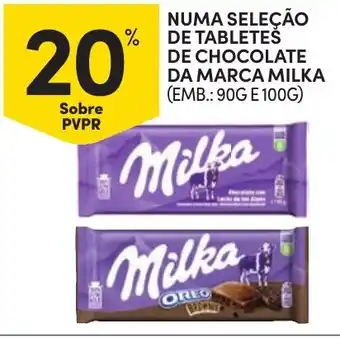 Continente Tablete de chocolate milka promoção