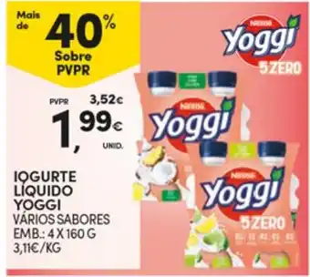 Continente Iogurte líquido yoggi promoção