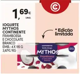 Continente Iogurte mythos continente framboesa e chocolate branco promoção