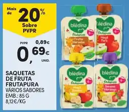 Continente Saquetas de fruta frutapura promoção