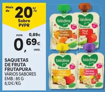 Continente Saquetas de fruta frutapura promoção