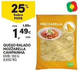 Continente Queijo ralado mozzarella campainha promoção