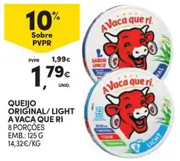 Continente queijo original/light a vaca que ri promoção