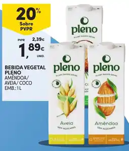 Continente Bebida vegetal pleno amêndoa/ aveia/ coco promoção
