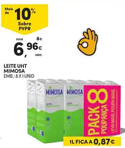 Continente Leite UHT Mimosa promoção