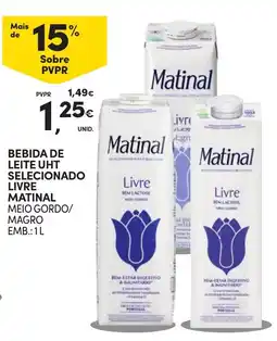 Continente bebida de leite uht selecionado livre matinal promoção