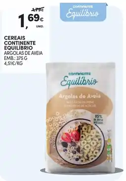 Continente Cereais continente equilíbrio argolas de aveia promoção