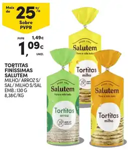 Continente Tortitas finíssimas salutem milho/ arroz s/ sal/ milho s/sal promoção