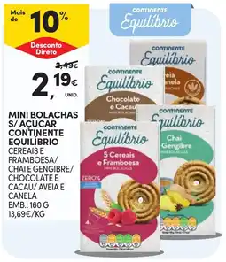 Continente mini bolachas s/ açúcar continente equilíbrio promoção