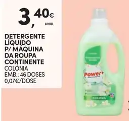 Continente Detergente líquido p/ máquina da roupa continente colônia promoção