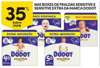 Continente Fraldas sensitive da marca dodot promoção