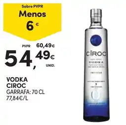 Continente Vodka Ciroc promoção