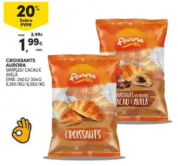 Continente Croissants aurora simples/ cacao e avela promoção