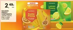 Continente Gelados freezy continente lemon/exotic promoção