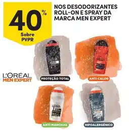 Continente desodorantes roll-on e spray da marca men expert promoção