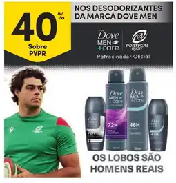 Continente nos desodorizantes da marca dove men promoção