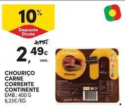 Continente Chouriço carne corrente continente promoção