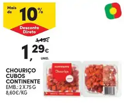 Continente Chouriço cubos continente promoção
