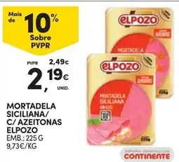 Continente mortadela siciliana c/ azeitonas elpozo promoção