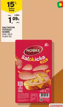 Continente Salchicha fatiado nobre promoção