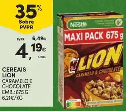 Continente Cereais lion caramelo e chocolate promoção