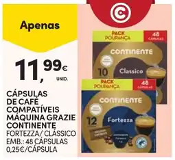 Continente Cápsulas de café compatíveis máquina grazie continente promoção