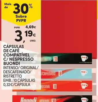 Continente Cápsulas de café compatível c/nespresso buondi promoção