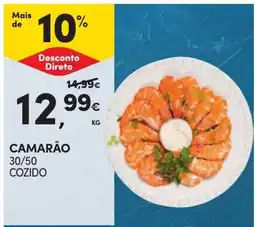 Continente Camarão 30/50 cozido promoção