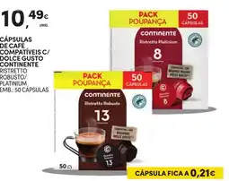 Continente Cápsulas de café compatíveis c/ dolce gusto continente ristretto robusto promoção