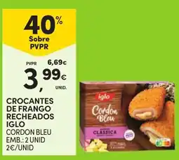 Continente Crocantes de frango recheados iglo cordon bleu promoção