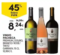 Continente vinho pacheca premium, douro, branco/rose/tinto promoção