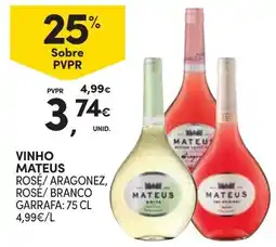 Continente vinho mateus rosé/aragonez, rosé/branco promoção